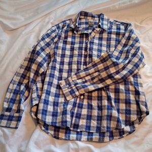 Women's Cruel Girl Blue/White Gingham L/S Button Down Sz. L Western